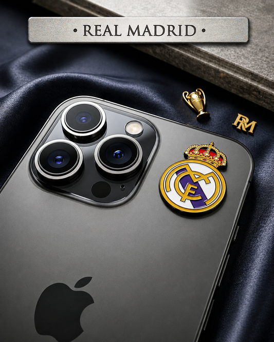 Real Madrid RM Logo 3D Metal Sticker with Adhesive Backing - Mobile Phone, Car, Laptop or Wall decor