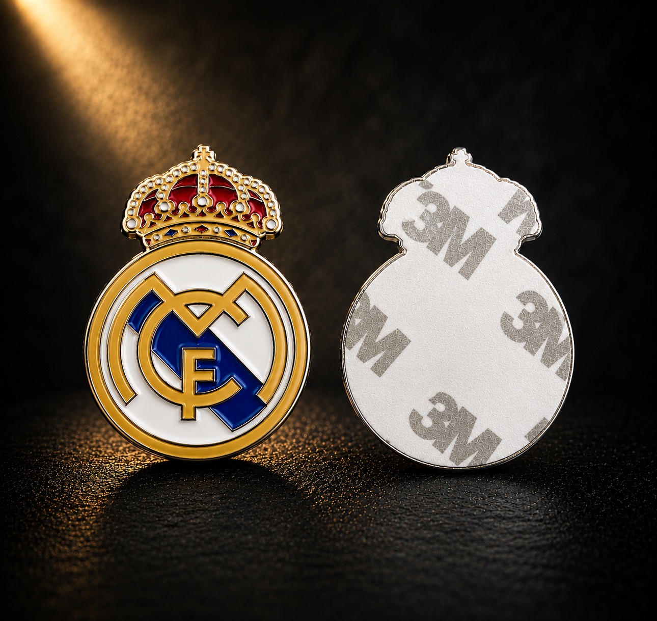 Real Madrid RM Logo 3D Metal Sticker with Adhesive Backing - Mobile Phone, Car, Laptop or Wall decor
