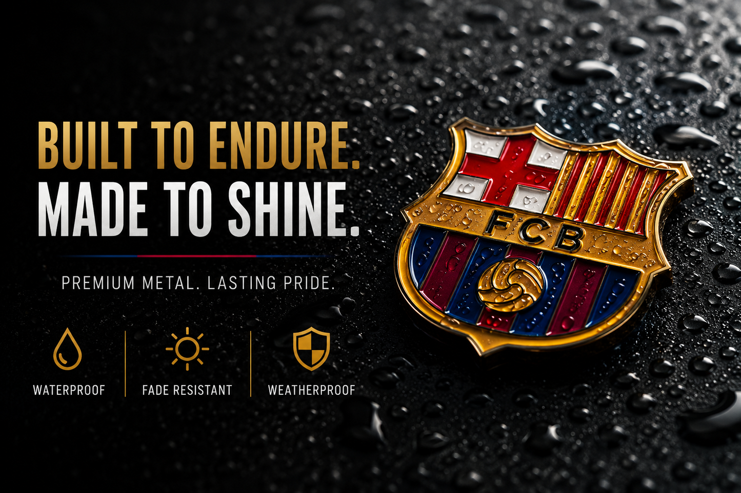 FC Barcelona FCB Logo 3D Metal Sticker with Adhesive Backing — Mobile Phone,Car, Laptop, or Wall Decor